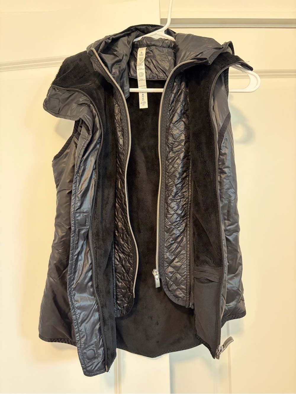 lululemon athletica Black Quilted Hooded Vest - Women's
